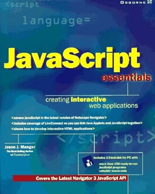 javascript essentials 1st edition jason j manger 0078822343, 978-0078822346