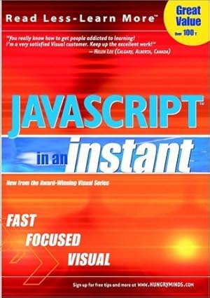 javascript in an instant 1st edition michael s toot 0764536591, 978-0764536595