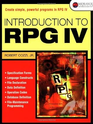introduction to rpg iv 1st edition jr robert cozzi 1883884462, 978-1883884468