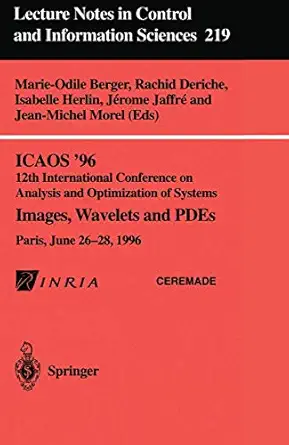icaos a 96 12th international conference on analysis and optimization of systems images wavelets and pdes