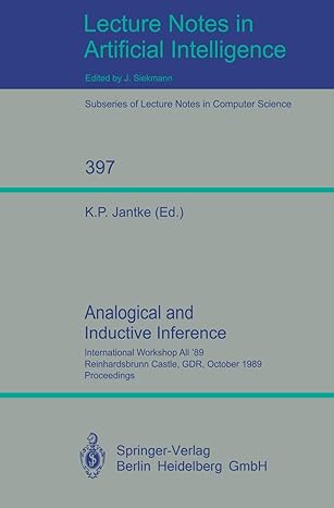analogical and inductive inference international workshop aii 89 reinhardsbrunn castle gdr october 1 6 1989