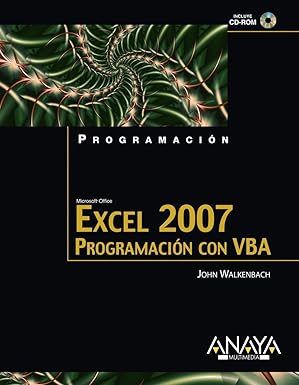 excel 2007 programacia n con vba / power programming with vba 1st edition john walkenbach 8441522987,