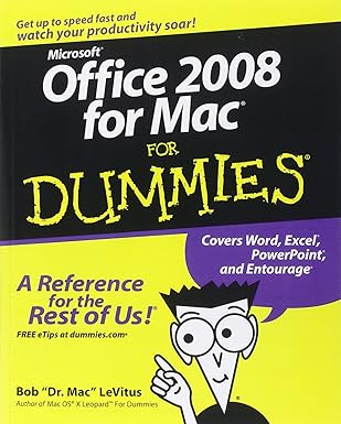 office 2008 for mac for dummies 1st edition bob levitus 0470270322, 978-0470270325