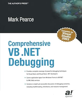 comprehensive vb net debugging 1st edition mark pearce 1590590503, 978-1590590508