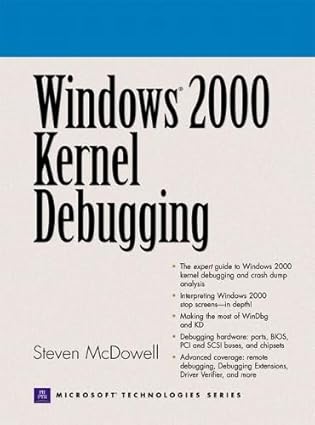 windows 2000 kernel debugging 1st edition steven mcdowell 0130406376, 978-0130406378