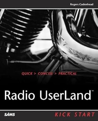 radio userland kick start 1st edition rogers cadenhead 0672325632, 978-0672325632