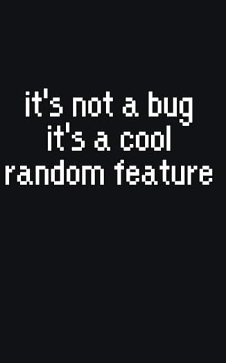 its not a bug its cool random feature notebook for developers and programmers with lines and page numbers 1st