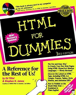 html for dummies 1st edition ed tittel ,steven n james 076450214x, 978-0764502149