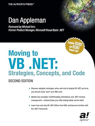 moving to vb net strategies concepts and code 1st edition dan appleman 159059102x, 978-1590591024