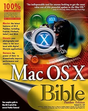 mac os x bible 1st edition samuel a litt ,thomas clancy jr ,warren g gottlieb ,douglas b heyman ,craig