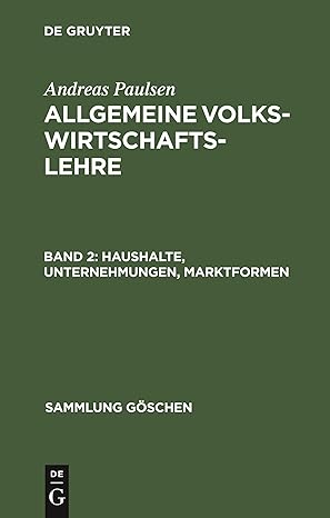 haushalte unternehmungen marktformen 1st edition andreas paulsen 3111017370, 978-3111017372