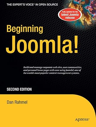 beginning joomla 1st edition dan rahmel 1430216425, 978-1430216421