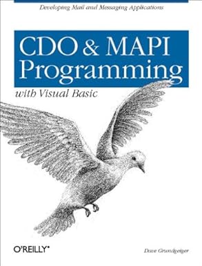 cdo and mapi programming w/ visual basic 1st edition dave grundgeiger 156592665x, 978-1565926653