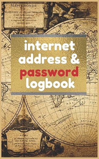 internet address and password logbook internet password logbook retro map keep track of usernames wifi