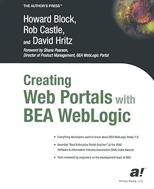 creating web portals with bea weblogic 1st edition rob castle ,howard block ,david hritz 1590590694,