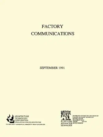 factory communications 1st edition architecture technology corporation architecture technology corporation