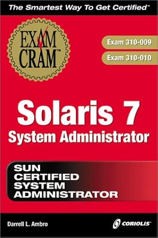 solaris 7 system administrator exam cram 1st edition darrell l ambro 1576105474, 978-1576105474