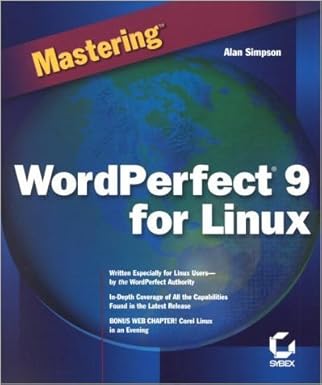 mastering wordperfect 9 for linux 1st edition alan simpson 0782125956, 978-0782125955