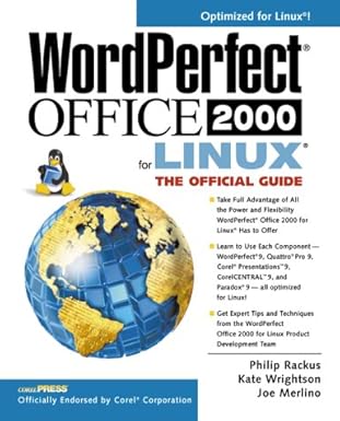 wordperfect office 2000 for linux the official guide 1st edition philip rackus ,kate wrightson ,joe merlino