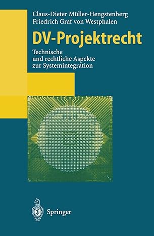 dv projektrecht technische und rechtliche aspekte zur systemintegration 1st edition claus dieter ma 1/4ller
