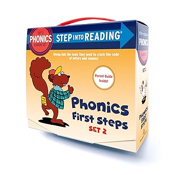 step into reading set 2 phonics first steps box set includes 8 easy to decode books and parent guide 1st