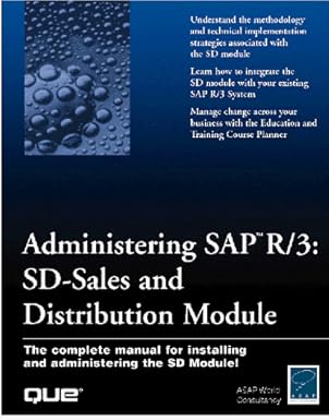 administering sap r/3 sd sales and distribution module 1st edition asap world consultancy ,jonathan blain
