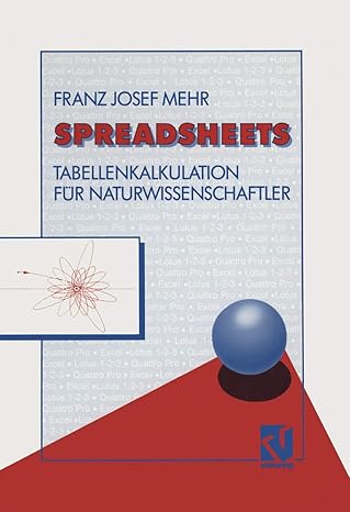 spreadsheets tabellenkalkulation fa 1/4r naturwissenschaftler 1st edition franz josef mehr 3528052562,