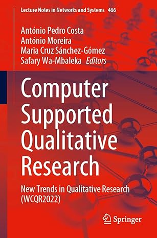 computer supported qualitative research new trends in qualitative research 1st edition anta nio pedro costa