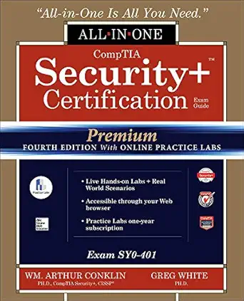 comptia security+ certification all in one exam guide premium   with online practice labs 1st edition wm