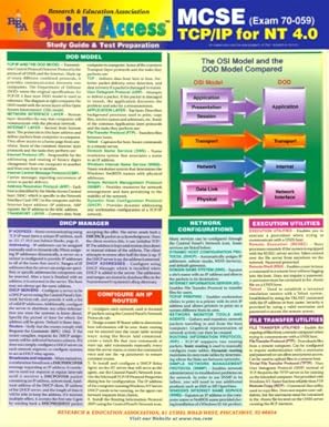 rea quick access mcse tcp/ip on windows nt exam 70 059 1st edition rea ,research education association