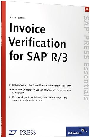 invoice verification for sap r/3 1st edition stephen birchall 1592290833, 978-1592290833