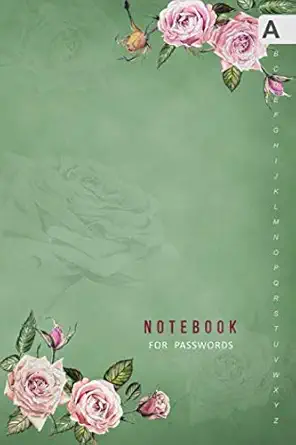 notebook for passwords 6x9 internet logbook journal medium with alphabetical tabs large print antique rose