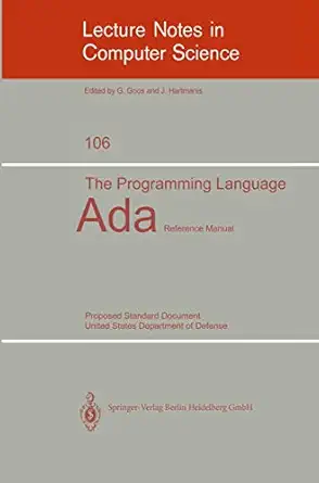 the programming language ada reference manual proposed standard document united states department of defense