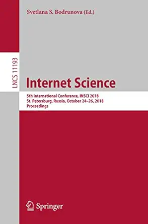 internet science 5th international conference insci 2018 st petersburg russia october 24a 26 2018 proceedings