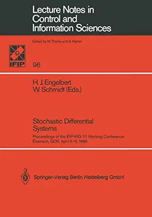stochastic differential systems proceedings of the ifip wg 7/1 working conference eisenach gdr april 6 13