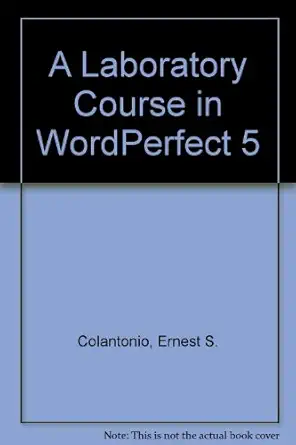 lab course and wordperfect 5 0 1st edition ernest s colantonio 0669217522, 978-0669217520