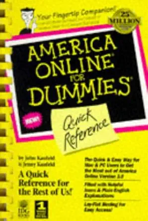 america online for dummies quick reference 1st edition john kaufeld ,jennifer kaufeld 1568849893,