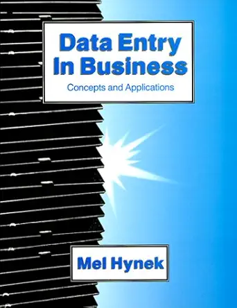 data entry in business concepts and applications 1st edition mel hynek 0070316791, 978-0070316799