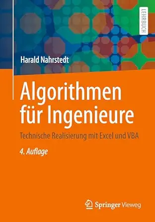 algorithmen fa 1/4r ingenieure technische realisierung mit excel und vba 1st edition harald nahrstedt