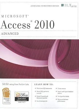 access 2010 advanced + certblaster 1st edition axzo press 1426021518, 978-1426021510
