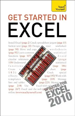 get started in excel a teach yourself guide 1st edition moira stephen 0071769811, 978-0071769815