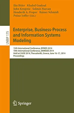 enterprise business process and information systems modeling 15th international conference bpmds 2014 19th