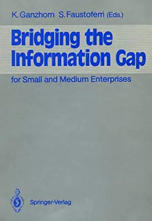 bridging the information gap for small and medium enterprises 1st edition karl ganzhorn ,sergio faustoferri