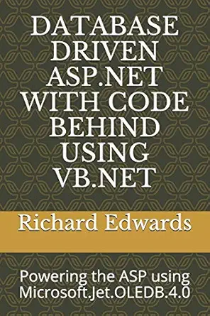 database driven asp net with code behind using vb net powering the asp using microsoft jet oledb 4 0 1st