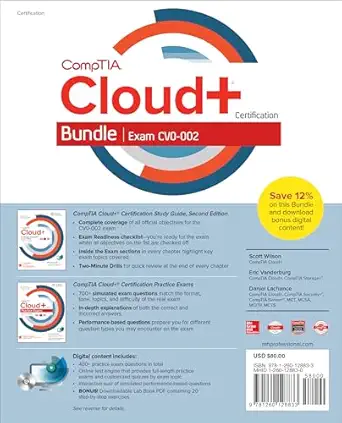 comptia cloud+ certification bundle 1st edition scott wilson ,eric vanderburg ,daniel lachance 1260128830,