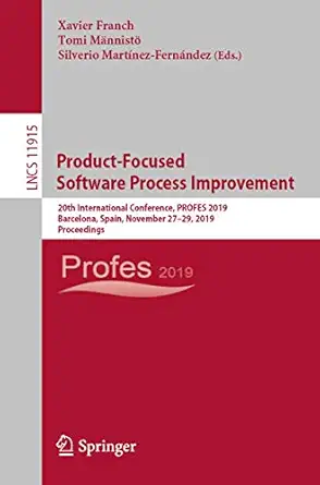 product focused software process improvement 20th international conference profes 2019 barcelona spain