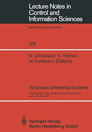 stochastic differential systems proceedings of the 4th bad honnef conference june 20a 24 1988 1st edition
