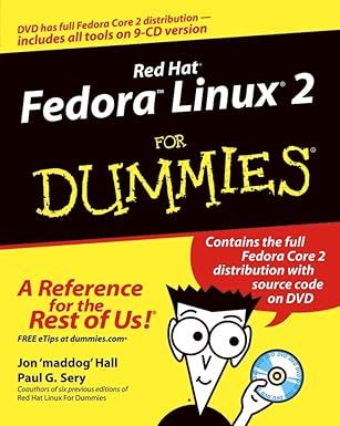 red hat fedora linux 2 for dummies 1st edition jon hall ,paul g sery 0764567926, 978-0764567926