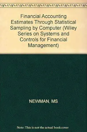 financial accounting estimates through statistical sampling by computer 1st edition maurice s newman