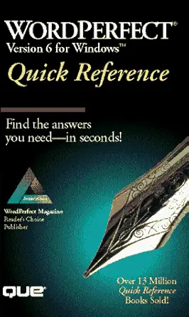 wordperfect 6 for windows quick reference 1st edition linda hefferin 1565291395, 978-1565291393